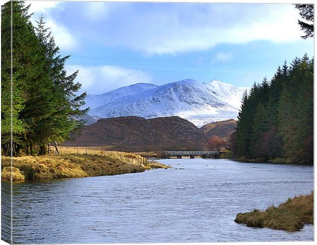 RIVER LAXFORD AND ARKLE  Canvas Print by David Wilson