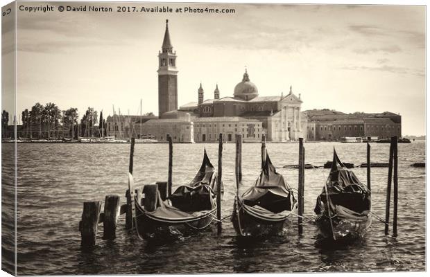 Venice in sepia tone Canvas Print by David Michael Norton