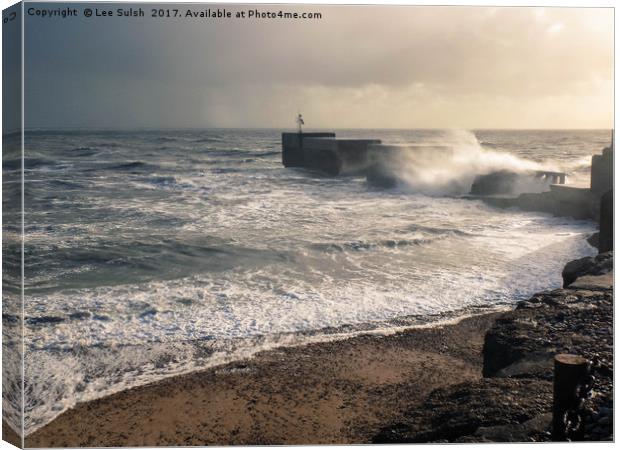 Hastings Harbour Arm on a stormy day Canvas Print by Lee Sulsh