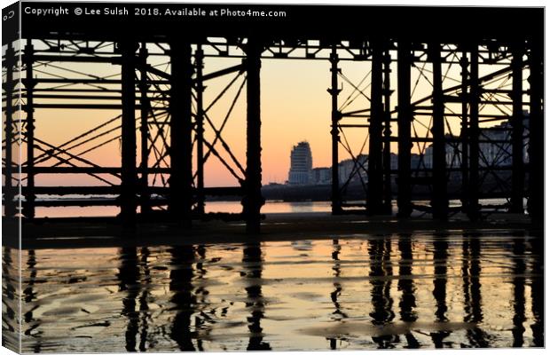 Hastings pier afterglow Canvas Print by Lee Sulsh