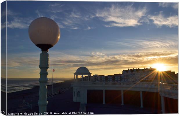 Bexhill Colonnade sunset  Canvas Print by Lee Sulsh