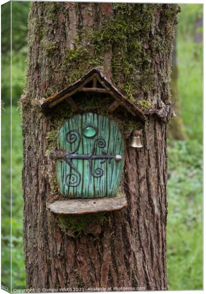 green door in a tree Canvas Print by Chris Willemsen