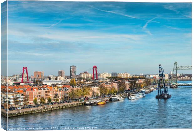 skyline rottersdam with the river maas Canvas Print by Chris Willemsen