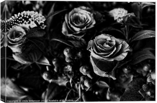 flower bouquest of dark black art flowers Canvas Print by Chris Willemsen