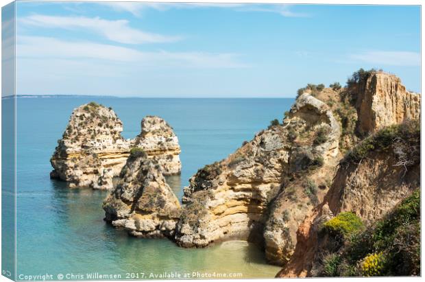 rocks and cliff in lagos porugal Canvas Print by Chris Willemsen