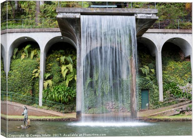 waterfall in tripcal garden Monte Madeira Canvas Print by Chris Willemsen