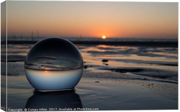 sunset in glass shpere Canvas Print by Chris Willemsen