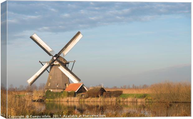 windmills in Kinderdijk Holland Canvas Print by Chris Willemsen