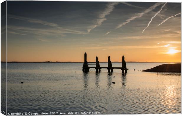 sunset in the northsea   Canvas Print by Chris Willemsen