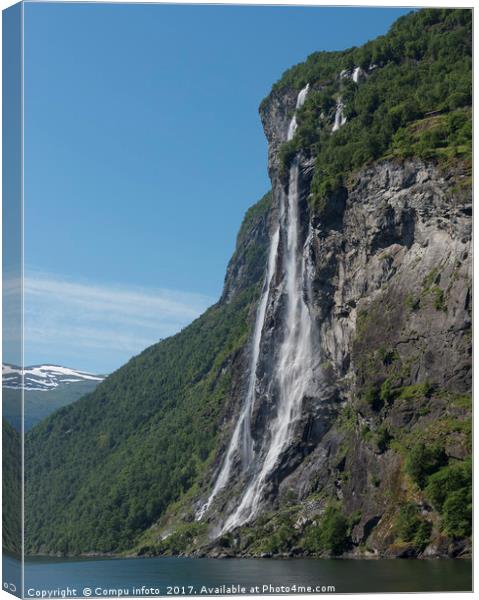waterfall geiranger fjord norway Canvas Print by Chris Willemsen