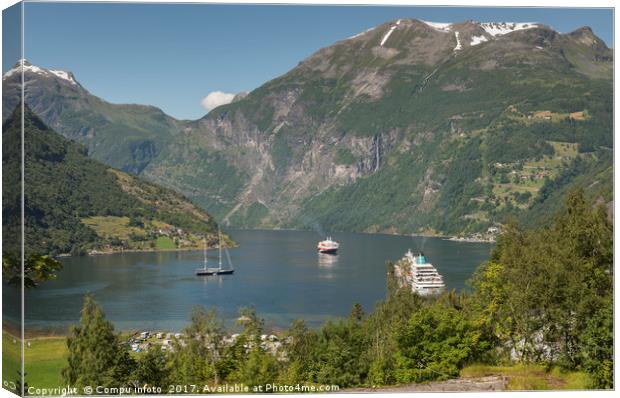 camping and cruise geiranger fjord norway Canvas Print by Chris Willemsen