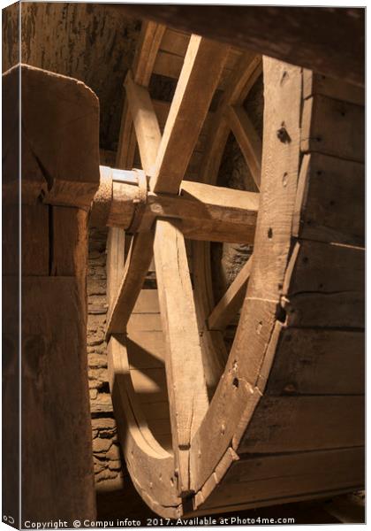 inside old wheel of a mill Canvas Print by Chris Willemsen