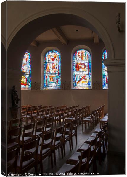 windows from inside church  Canvas Print by Chris Willemsen