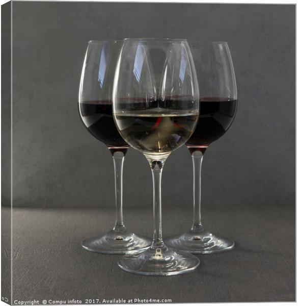 three glasses of wine Canvas Print by Chris Willemsen