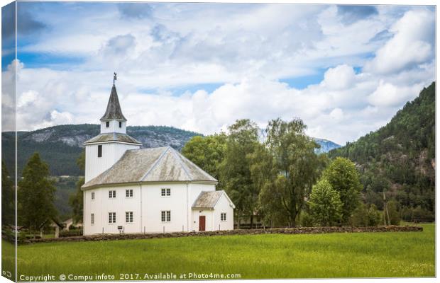 ardal church in bygland norway near Valle Canvas Print by Chris Willemsen