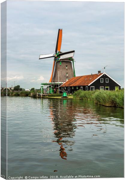 Windmill in zaandam Holland Canvas Print by Chris Willemsen