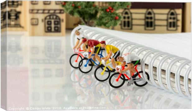 mini puppets cycling game Canvas Print by Chris Willemsen