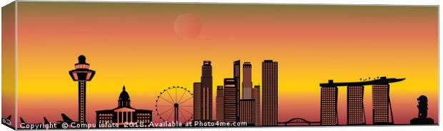 Singapore skyline by  evening light Canvas Print by Chris Willemsen