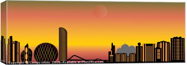 abu dhabi city skyline by evening light Canvas Print by Chris Willemsen