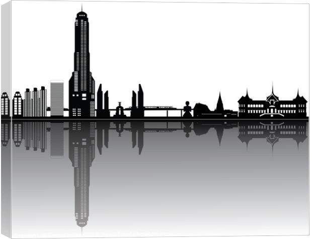 bangkok city skyline Canvas Print by Chris Willemsen