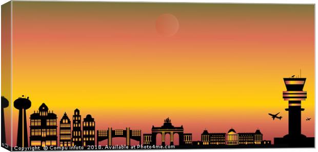 Brussels city skyline Belgium Canvas Print by Chris Willemsen