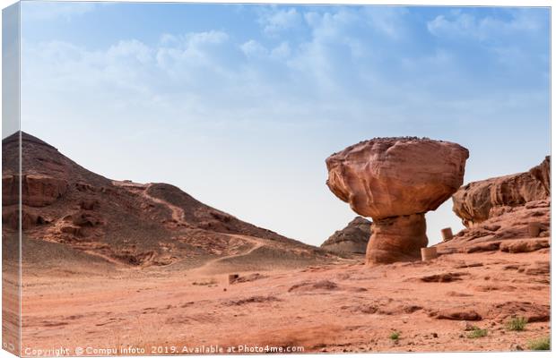 the famous mushroom rock in timna national park in Canvas Print by Chris Willemsen