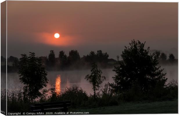 sunrise over the river maas in Holland Canvas Print by Chris Willemsen