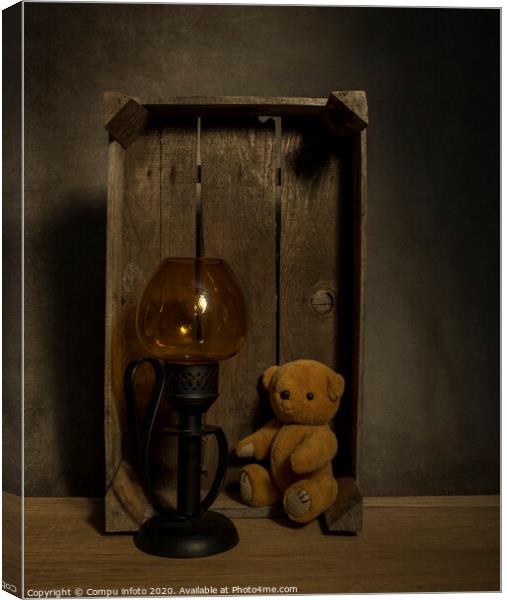 still life with teddy and old light Canvas Print by Chris Willemsen