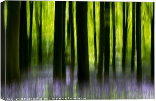 Impressions of a bluebell wood Canvas Print by Martin Griffett