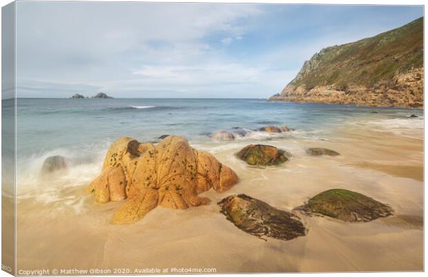 Beautiful beach landscape with soft pastel colors in morning light Canvas Print by Matthew Gibson