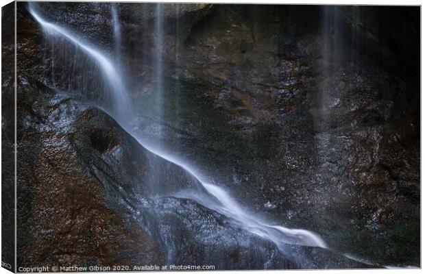 Beautiful peaceful long exposure waterfall detail intimate landscape image  Canvas Print by Matthew Gibson