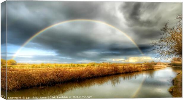 Rainbow Over The Trent and Mersey Canal Canvas Print by Ian Philip Jones