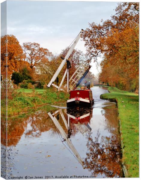 Llangollen Canal Wrenbury in Autumn Canvas Print by Ian Philip Jones