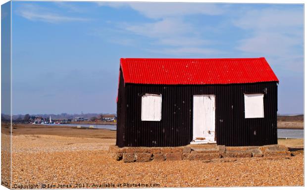 Rye Harbour Red and Black Fisherman's Hut Canvas Print by Ian Philip Jones