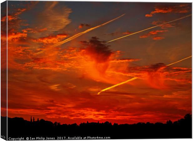 Sunset On Davenham, Cheshire Canvas Print by Ian Philip Jones