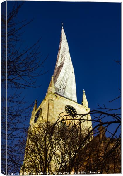 Ye Olde Crooked Spire Canvas Print by Simon Wilkinson