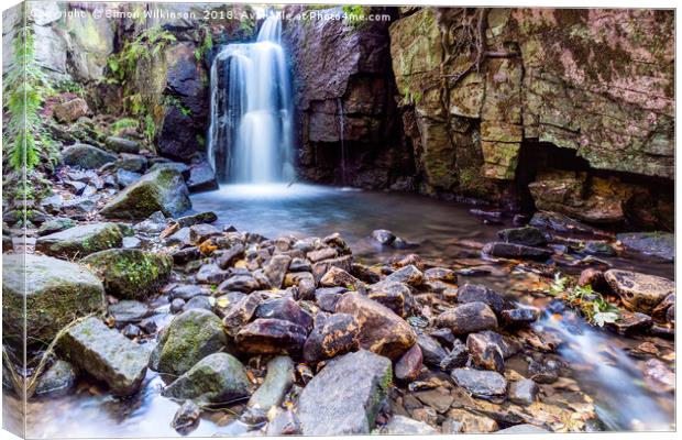 Lumsdale Waterfall Canvas Print by Simon Wilkinson