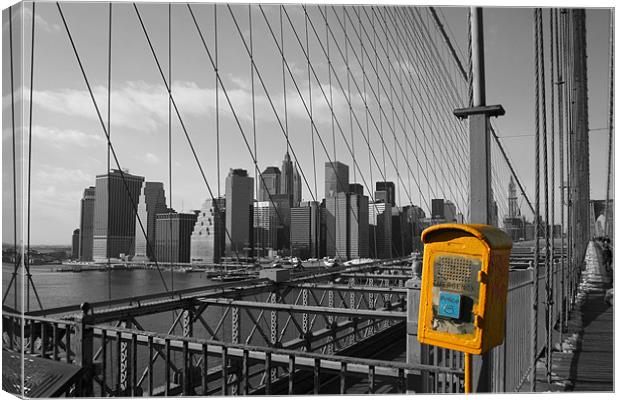 Yellow Box of Brooklyn Bridge Canvas Print by Neil Gavin