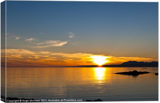 Sunset over the point of Sleat on the Isle of Skye Canvas Print by Hugh McKean