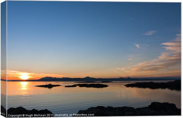 Sunset over the point of Sleat on the Isle of Skye Canvas Print by Hugh McKean