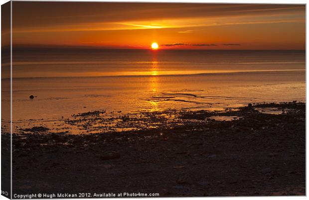 Sunset, Solway Firth, Dumfriesshire, Scotland, win Canvas Print by Hugh McKean