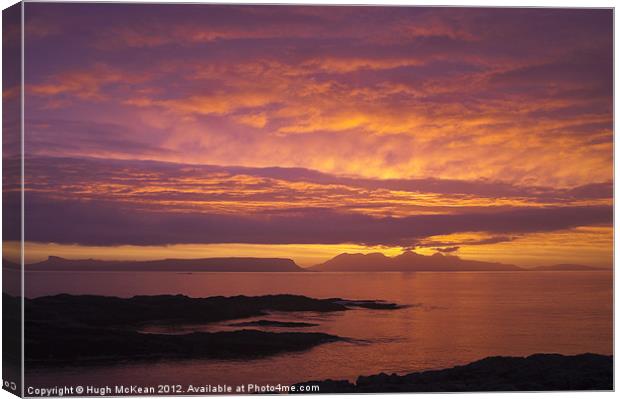 Sunset, Rum, Inner Hebrides, Scotland Canvas Print by Hugh McKean
