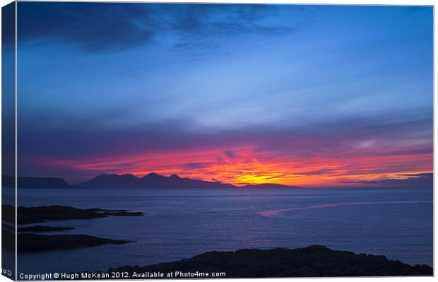 Sunset, Rum, Inner Hebrides, Scotland Canvas Print by Hugh McKean