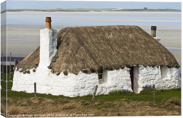 Building, Cottage, Thatched, White walls Canvas Print by Hugh McKean