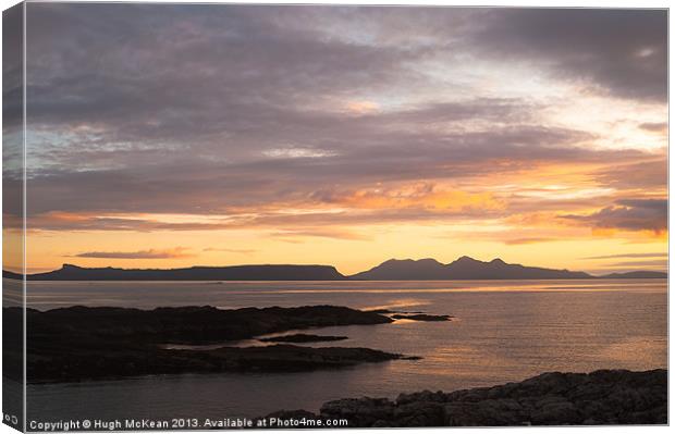 Sunset, Inner Hebrides, Eig, Rum, Canvas Print by Hugh McKean