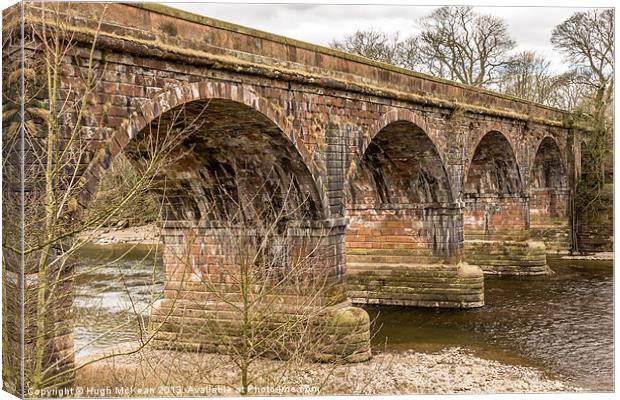 Structure, Bridge, Railway, River, Crossing Canvas Print by Hugh McKean