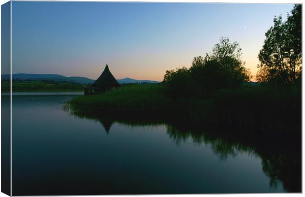 LLangorse Lake 10pm Canvas Print by David (Dai) Meacham