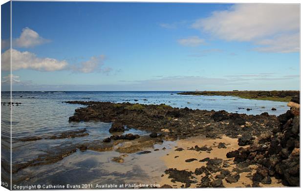 The Rock Beach, Orzola, Lanzarote Canvas Print by Catherine Fowler