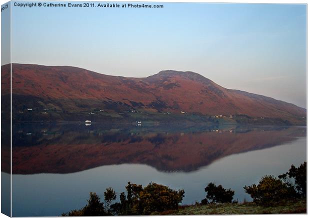 Reflections on Loch Broom Canvas Print by Catherine Fowler