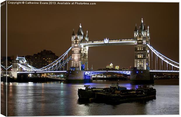 Tower Bridge at Night Canvas Print by Catherine Fowler